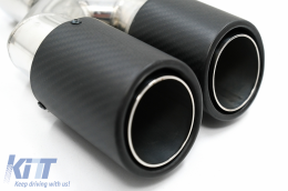 Rear Bumper suitable for BMW 5 Series F10 (2011-2017) M-Technik Design with Exhaust Muffler Tip Matte Carbon Fiber-image-6081102