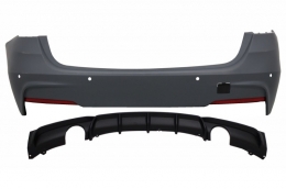 Rear Bumper suitable for BMW F31 3 Series Touring Non LCI & LCI (2011-2018) M-Performance Design Double Outlet Single Exahust - CORBBMF31MPDOSG