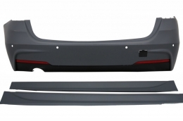 Rear Bumper suitable for BMW F31 3 Series Touring Non LCI & LCI (2011-2018) M-Technik Design Single Outlet with Side Skirts - CORBBMF31MTSOSS