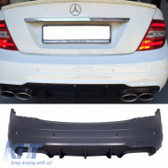 Rear Bumper suitable for Mercedes-Benz C-Class W204 07-14 C63 Facelift / A Design Look