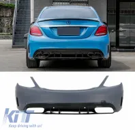 image-42-Rear Bumper suitable for Mercedes-Benz C-Class W205 Sedan 14-21 A Design C63s Facelift Look