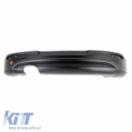 Rear Bumper suitable for VW Golf V (5) 03-08 R32 Look with Left Exhausts Glossy Black from ABS Plastic 1pc