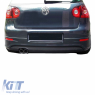 Rear Bumper suitable for VW Golf V (5) 03-08 R32 Look with Left Exhausts Glossy Black from ABS Plastic 1pc