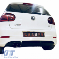 Rear Bumper suitable for VW Golf V (5) 03-08 R32 Look with Left Exhausts Glossy Black from ABS Plastic 1pc