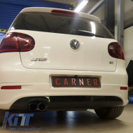 Rear Bumper suitable for VW Golf V (5) 03-08 R32 Look with Left Exhausts Glossy Black from ABS Plastic 1pc