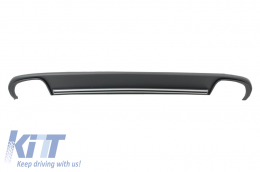 Rear Bumper Valance Air Diffuser Exhaust Muffler Tips suitable for Audi A4 B8 Pre Facelift Limousine Avant (2008-2011) S4 Design-image-6026746