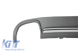 Rear Bumper Valance Air Diffuser Exhaust Muffler Tips suitable for Audi A4 B8 Pre Facelift Limousine Avant (2008-2011) S4 Design-image-6026748