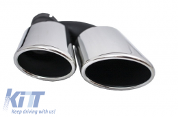 Rear Bumper Valance Air Diffuser Exhaust Muffler Tips suitable for Audi A4 B8 Facelift (2012-2015) Limousine/Avant S4 Design-image-6026784