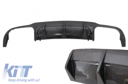 Rear Bumper Valance Air Diffuser suitable for MERCEDES C-Class W204 C204 AMG Sport Line (2012-2014) Carbon Design