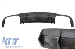 image-35-Rear Bumper Valance Air Diffuser suitable for MERCEDES C-Class W204 C204 AMG Sport Line (2012-2014) Carbon Design
