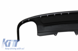Rear Bumper Valance Air Diffuser suitable for Audi A4 B8 Facelift Limousine Avant (2012-2015) with Exhaust Muffler Tips Tail Pipes S-Line Design only Standard Bumper-image-6056188