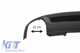 Rear Bumper Valance Air Diffuser suitable for Audi A4 B8 Pre Facelift Limousine Avant (2008-2011) with Exhaust Muffler Tips Tail Pipes S-Line Design only Standard Bumper-image-6056383