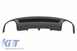 Rear Bumper Valance Air Diffuser suitable for AUDI A4 B8 Pre Facelift Limousine/Avant (2008-2011) with Exhaust Muffler Tips Tail Pipes S-Line Design only Standard Bumper-image-6056407