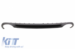 Rear Bumper Valance Air Diffuser suitable for Audi A4 B8 Pre Facelift Limousine Avant (2008-2011) with Carbon Fiber Exhaust Muffler Tips S-Line Design only Standard Bumper-image-6056438