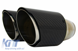 Rear Bumper Valance Air Diffuser suitable for Audi A4 B8 Pre Facelift Limousine Avant (2008-2011) with Carbon Fiber Exhaust Muffler Tips S-Line Design only Standard Bumper-image-6056447