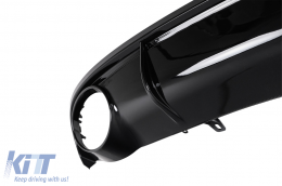 Rear Bumper Valance Air Diffuser suitable for Audi A7 4G (2010-2014) with Exhaust Tips RS7 Design Black-image-6276065