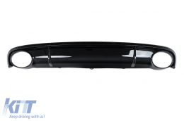 Rear Bumper Valance Air Diffuser suitable for Audi A7 4G (2010-2014) with Exhaust Tips RS7 Design Black-image-6276075