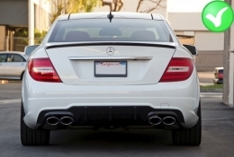 Rear Bumper Valance Air Diffuser with Exhaust Muffler Tips suitable for MERCEDES C-class W204 C204 AMG Sport Line (2012-2014) Limousine Coupe-image-6017258