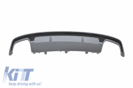 Rear Bumper Valance Air Diffuser with Exhaust Muffler Tips Tail Pipes suitable for AUDI A7 4G Facelift (2015-2018) S7 Design-image-6046431