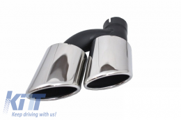 Rear Bumper Valance Air Diffuser with Exhaust Muffler Tips Tail Pipes suitable for AUDI A7 4G Facelift (2015-2018) S7 Design-image-6046440