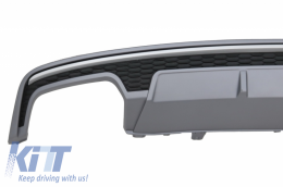 Rear Bumper Valance Air Diffuser with Exhaust Muffler Tips suitable for Audi A7 4G Facelift (2015-2018) S7 Design Only Standard Bumper-image-6054036
