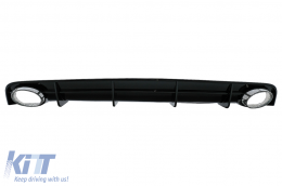 Rear Bumper Valance Diffuser and Exhaust Tips suitable for Audi A6 4G Facelift (2015-2018) RS6 Design only S-Line Bumper - RDAUA64GFRS6B