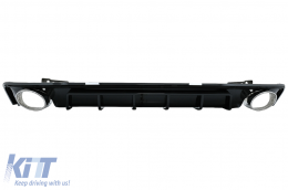 image-42-Rear Bumper Valance Diffuser and Exhaust Tips suitable for Audi A6 C8 4K Avant Sedan (2018-up) RS6 Design Piano Black