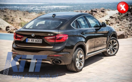 Rear Bumper Valance Diffuser and Square Exhaust Tips suitable for BMW X6 F16 V8 Design M-Tech Style-image-6003867