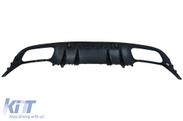 Rear Bumper Valance Diffuser Double Outlet with Exhaust Tips suitable for Mercedes C-Class C205 A205 Coupe Cabriolet (2014-2019) C43 Design Night Package-image-6077936