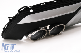 Rear Bumper Valance Diffuser Double Outlet with Exhaust Muffler Tips suitable for Audi Q7 SUV 4M Facelift (2020-up) SQ7 Design-image-6098119