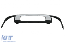 Rear Bumper Valance Diffuser Double Outlet with Exhaust Muffler Tips suitable for Audi Q7 SUV 4M Facelift (2020-up) SQ7 Design-image-6098123