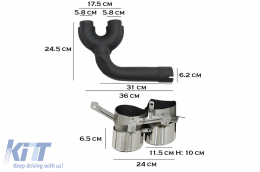 Rear Bumper Valance Diffuser Double Outlet with Exhaust Muffler Tips suitable for Audi Q7 SUV 4M Facelift (2020-up) SQ7 Design-image-6098124