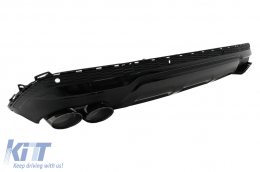 Rear Bumper Valance Diffuser Double Outlet with Black Exhaust Muffler Tips suitable for Audi Q7 SUV 4M Facelift (2020-up) SQ7 Design-image-6098107
