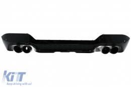Rear Bumper Valance Diffuser Double Outlet with Exhaust Tips suitable for BMW X3 G01 LCI M-Sport (2021-up) Piano Black