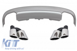 image-36-Rear Bumper Valance Diffuser Exhaust Muffler Tips Tail Pipes suitable for Audi A5 8T 2 Doors Coupe Cabriolet (2012-2015) S5 Design