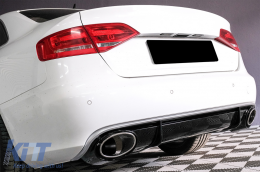 Rear Bumper Valance Diffuser & Exhaust Tips suitable for Audi A4 B8 B8.5 Limousine Avant Facelift (2012-2015) RS4 Design-image-6083854