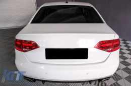 Rear Bumper Valance Diffuser & Exhaust Tips suitable for Audi A4 B8 B8.5 Limousine Avant Facelift (2012-2015) RS4 Design-image-6083859