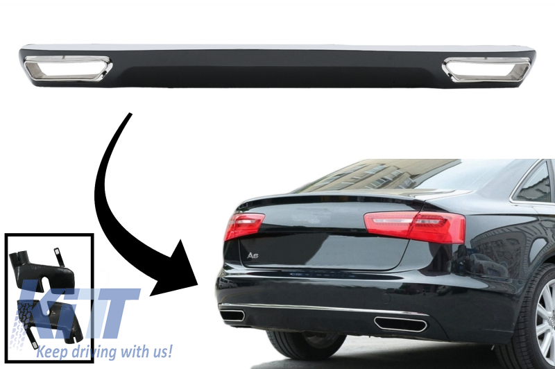 Fit For Audi Q3 F3 2019 2020 Stainless Chrome Rear Bumper Cover Moulding Trim