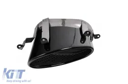 Rear Bumper Valance Diffuser Exhaust Tips suitable for Audi A4 B9 8W (2016-2018) Sedan Avant RS4 Design Black-image-6277873