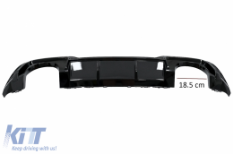 Rear Bumper Valance Diffuser suitable for Audi A3 8V Facelift (2017-2019) with Front Bumper Add-On Spoiler Lip Hatchback Sportback RS3 Design only S-line Bumper Piano Black-image-6085005