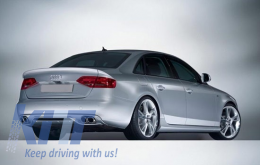 Rear Bumper Valance Diffuser Suitable for Audi A4 B8 Sedan Pre Facelift (2007-2012)-image-6010985
