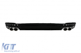 Rear Bumper Valance Diffuser suitable for Audi A4 B9 8W Facelift (2020-up) only S-line Black - RDAUA4B9FSB