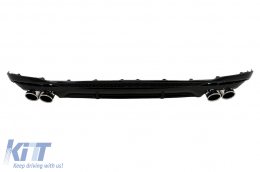 Rear Bumper Valance Diffuser suitable for Audi A4 B9 8W Facelift (2020-up) only S-line Black-image-6092762