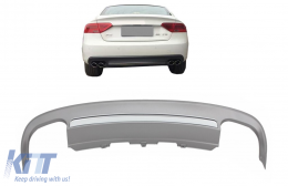 Rear Bumper Valance Diffuser suitable for Audi A5 8T 2 Doors Coupe Cabriolet (2012-2015) S5 Design - RDAUA58TS52D