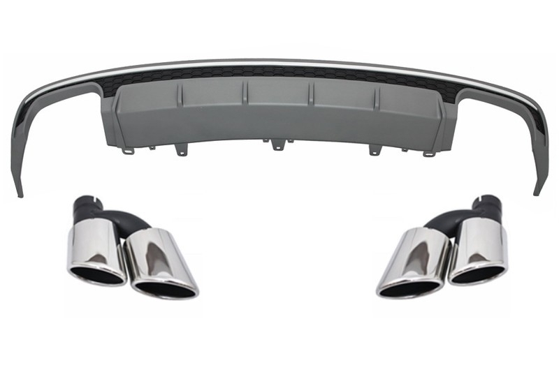 AUDI A6 4G Facelift (2015-2018) szedán limuzinhoz használható hátsó lökhárító sárvédő befúvó kipufogó kipufogóvégekkel S6 Design