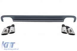 Rear Bumper Valance Diffuser suitable for Audi A7 4G (2010-2014) with Exhaust Tips S7 Facelift Design