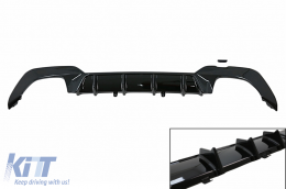Rear Bumper Valance Diffuser suitable for BMW 3 Series G20 G28 Sedan G21 Touring (2019-up) M340i M Look Black