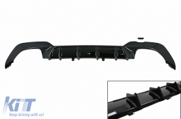 Rear Bumper Valance Diffuser suitable for BMW 3 Series G20 G28 Sedan G21 Touring (2019-up) M340i M Look Black - RDBMG20SPB