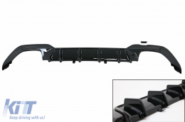image-14-Rear Bumper Valance Diffuser suitable for BMW 3 Series G20 G28 Sedan G21 Touring (2018-up) M340i Design Black