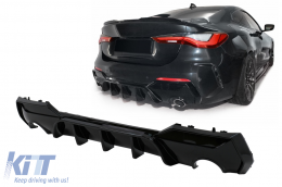 Rear Bumper Valance Diffuser suitable for BMW 4 Series G22 G23 (2020-up) Piano Black